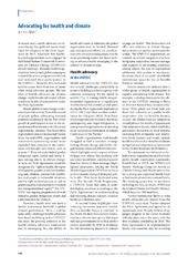 Advocating for health and climate