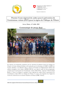 Premier Cours régional de cadres pour la prévention de l’extrémisme violent (PEV) pour la région de l’Afrique de l’Ouest