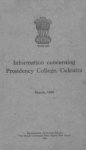 Information Concerning Presidency College Calcutta.March 1950