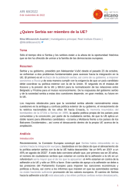 ¿Quiere Serbia ser miembro de la UE? Tema Resumen Análisis