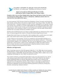 Reducing the Nuclear Weapons Risks in the Ukraine Conflict