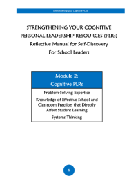 STRENGTHENING YOUR COGNITIVE PERSONAL LEADERSHIP RESOURCES (PLRs) Reflective Manual for Self-Discovery