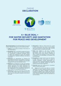 DAKAR DECLARATION - A « BLUE DEAL » FOR WATER SECURITY AND SANITATION