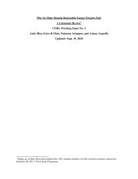 Why So Many Remote Renewable Energy Projects Fail: A Literature Review