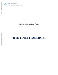 Field Level Leadership : Interim Information Paper (English)