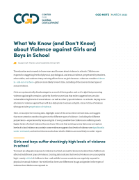 What We Know (and Don’t Know) about Violence against Girls and Boys in School