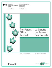Canadian Patent Office record = La gazette du Bureau des brevets. Vol. 128, n° 17
