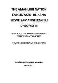 THE AMAHLUBI NATION AMADLOMO III