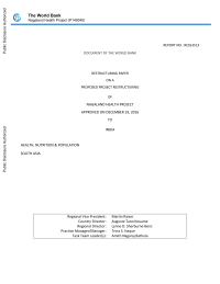 Disclosable Restructuring Paper - Nagaland Health Project - P149340 (English)