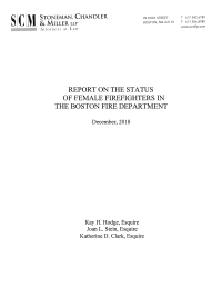 Report on the Status of Female Fire Fighters in the Boston Fire Department
