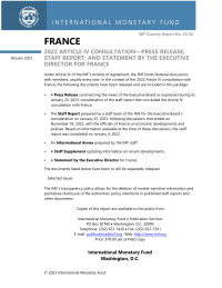 France: 2022 Article IV Consultation-Press Release; Staff Report; and Statement by the Executive Director for France