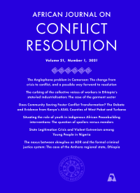 African Journal on Conflict Resolution, Vol 21, No 1, 2021