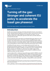 Turning off the gas: Stronger and coherent EU policy to accelerate the fossil gas phaseout