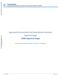 Appraisal Environmental and Social Review Summary (ESRS) - Sustainable Microenterprise and Resilient Transformation (SMART) - P178996 (English)