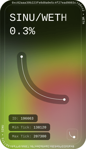 NFT called Uniswap - 0.3% - SINU/WETH - 0.99432<>1004.2