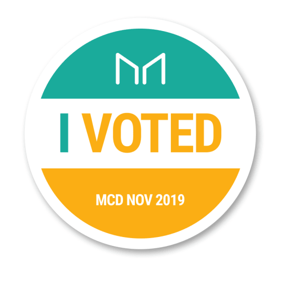 NFT called I VOTED MCD NOV 2019