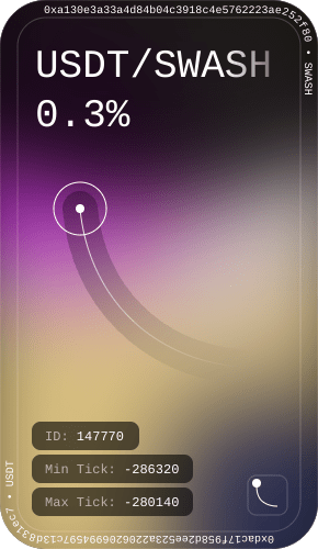 NFT called Uniswap - 0.3% - USDT/SWASH - 0.36805<>0.68278