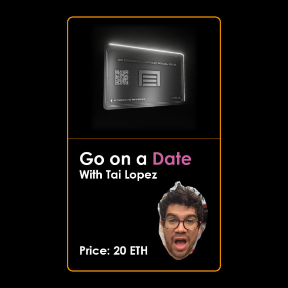 NFT called Tai Lopez Alpha Pass #1006