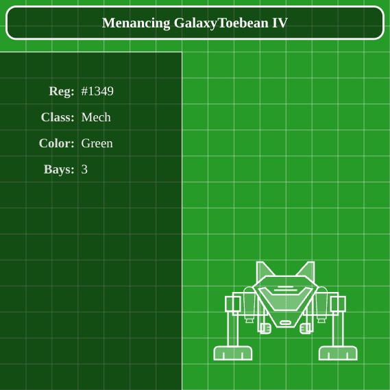 NFT called Lootprint #1349: Menancing GalaxyToebean IV