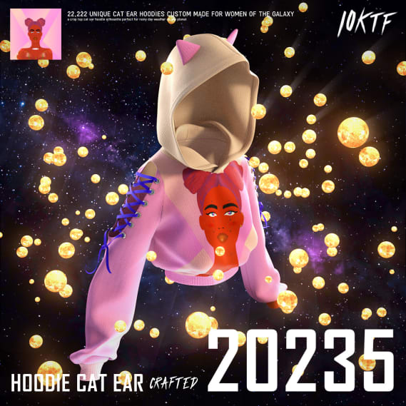 NFT called Galaxy Cat Ear Hoodie #20235