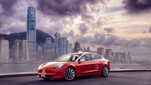 NFT called Tesla Model 3 Hong Kong Taxi