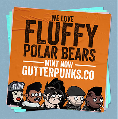 NFT called Gutter Punks Flyer - Fluffy Polar Bears