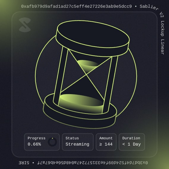 NFT called Sablier V2 Lockup Linear #9901
