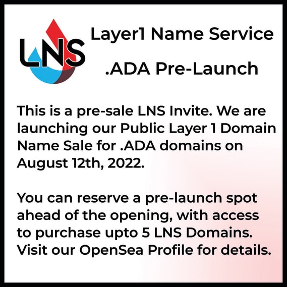 NFT called LNS .ADA Presale Invite