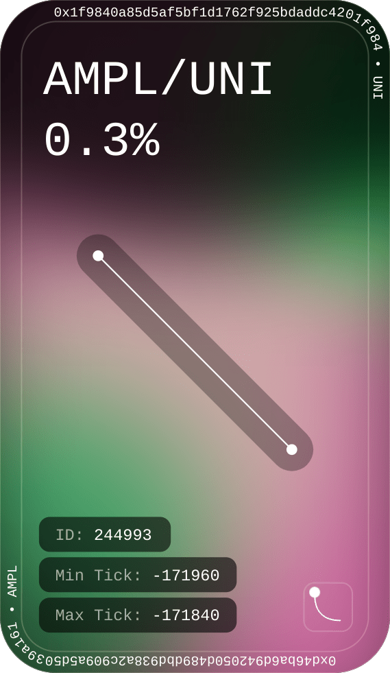 NFT called Uniswap - 0.3% - AMPL/UNI - 34.060<>34.471