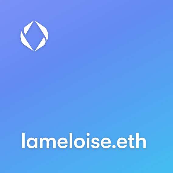 NFT called lameloise.eth