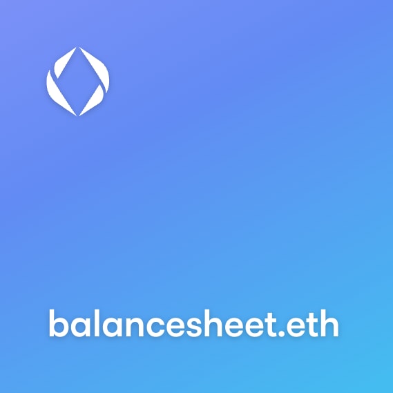 NFT called balancesheet.eth