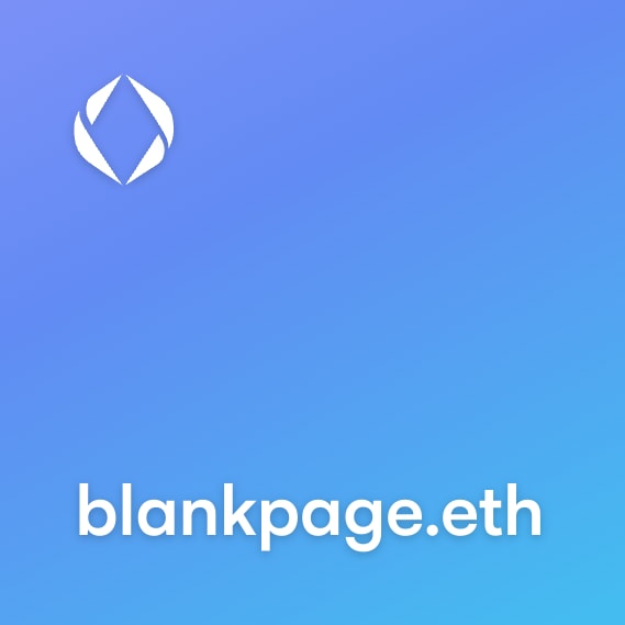 NFT called blankpage.eth