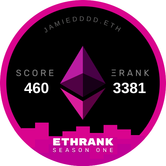 NFT called ETHRank Season One Badge #666 by jamiedddd.eth