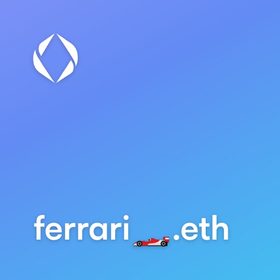 NFT called ferrari🏎.eth