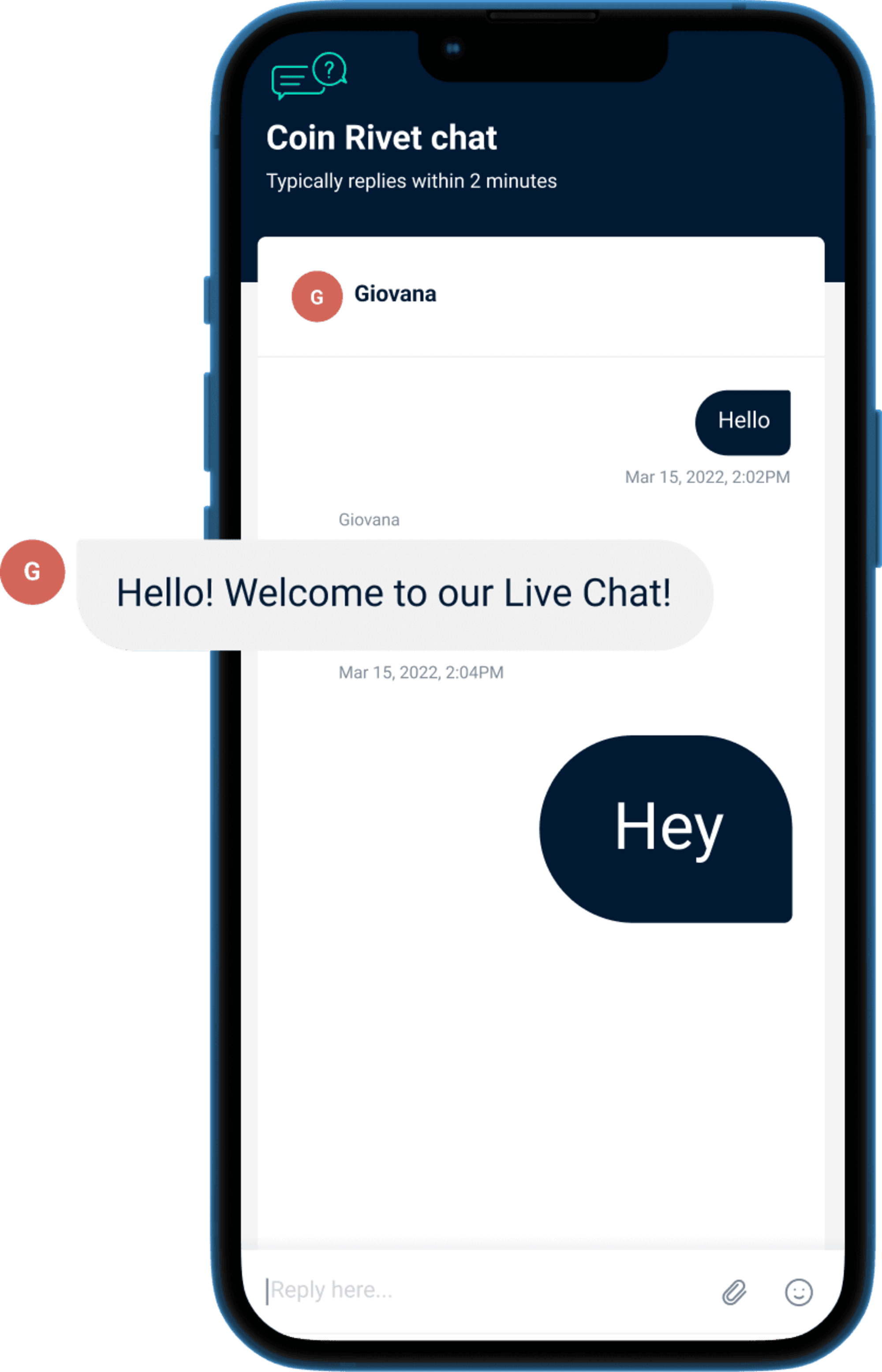 Coin Rivet live chat support