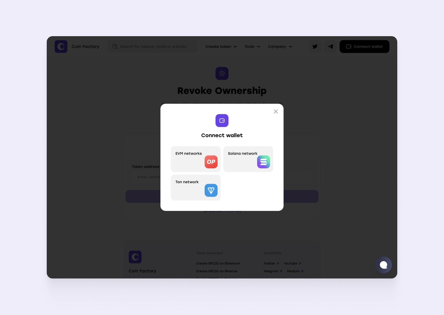 Connect wallet from which you created token