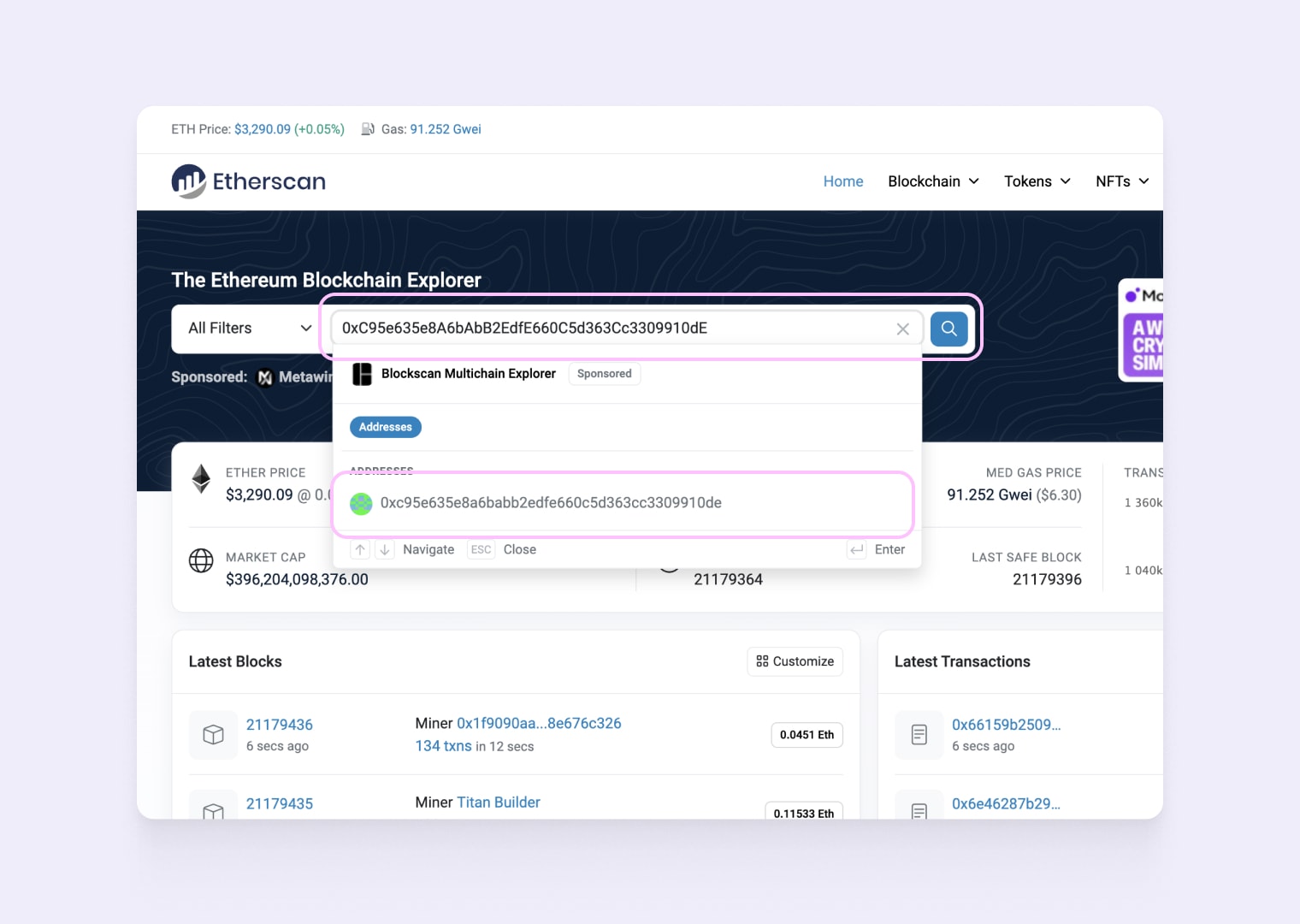 Go to your token page on Etherescan website