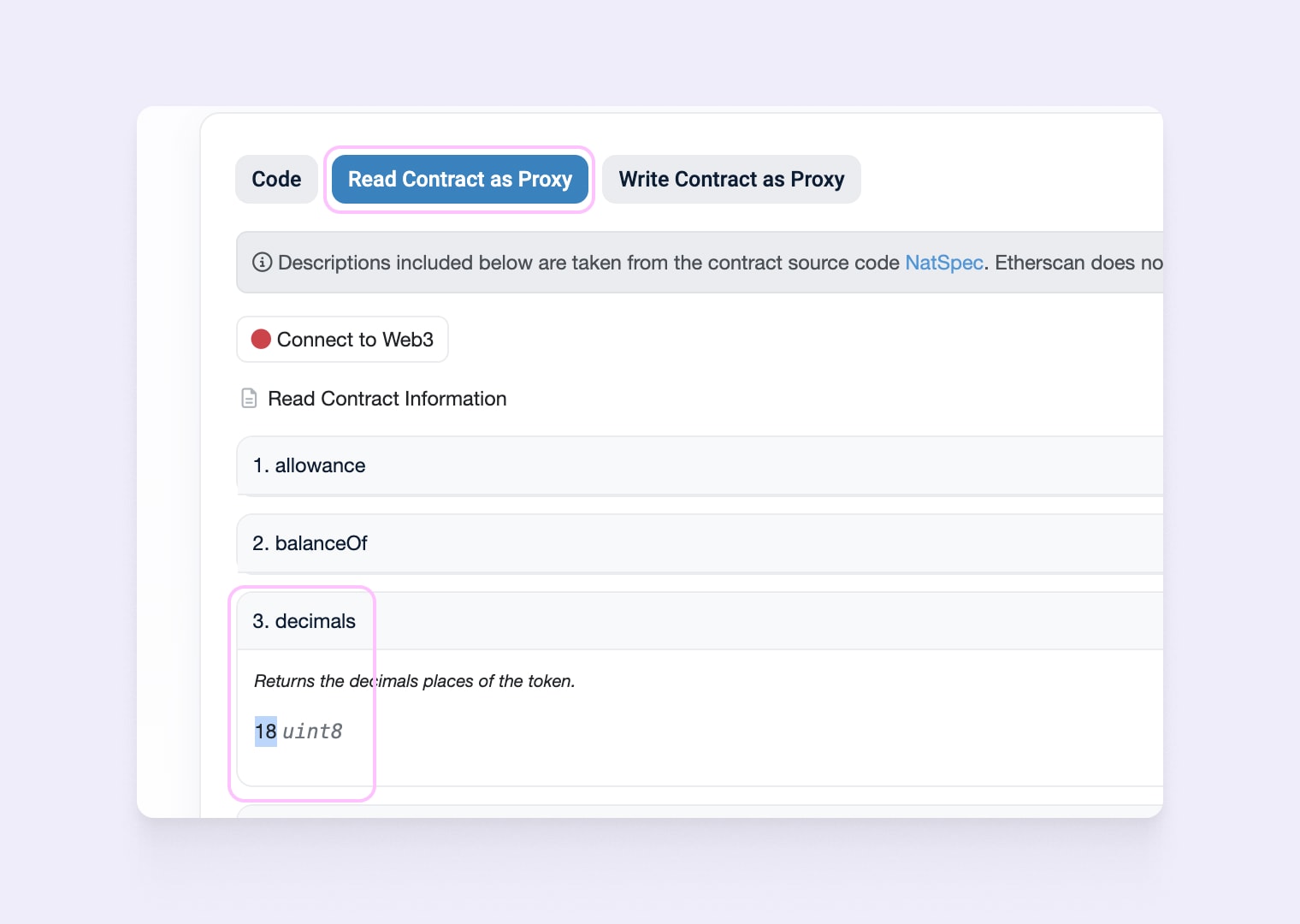 Recognize decimal numbers of your token (default 18)