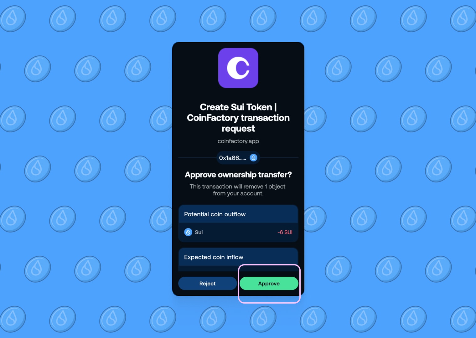 Confirm the transaction in your wallet