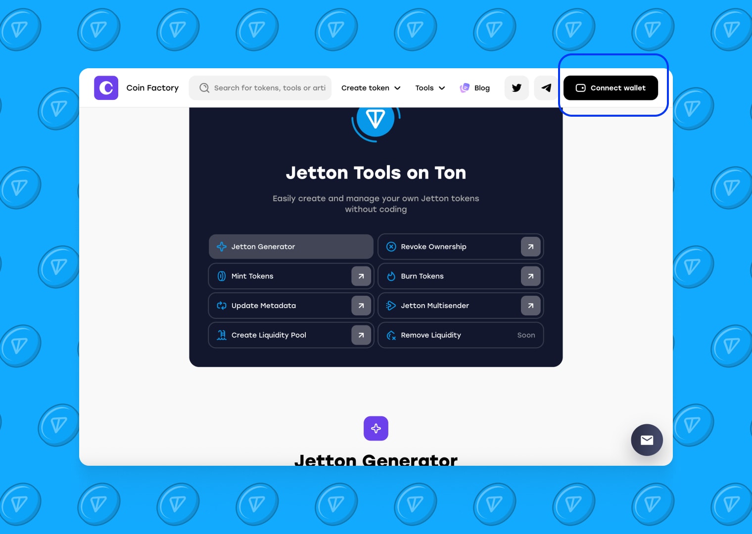 CoinFactory Ton Meme Coin Creator