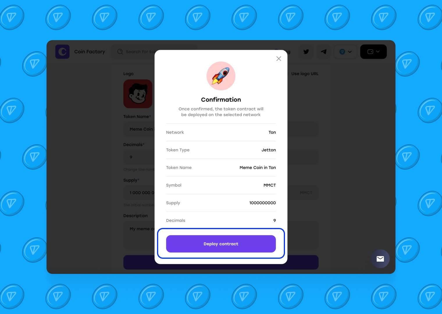 Confirm the transaction in your wallet