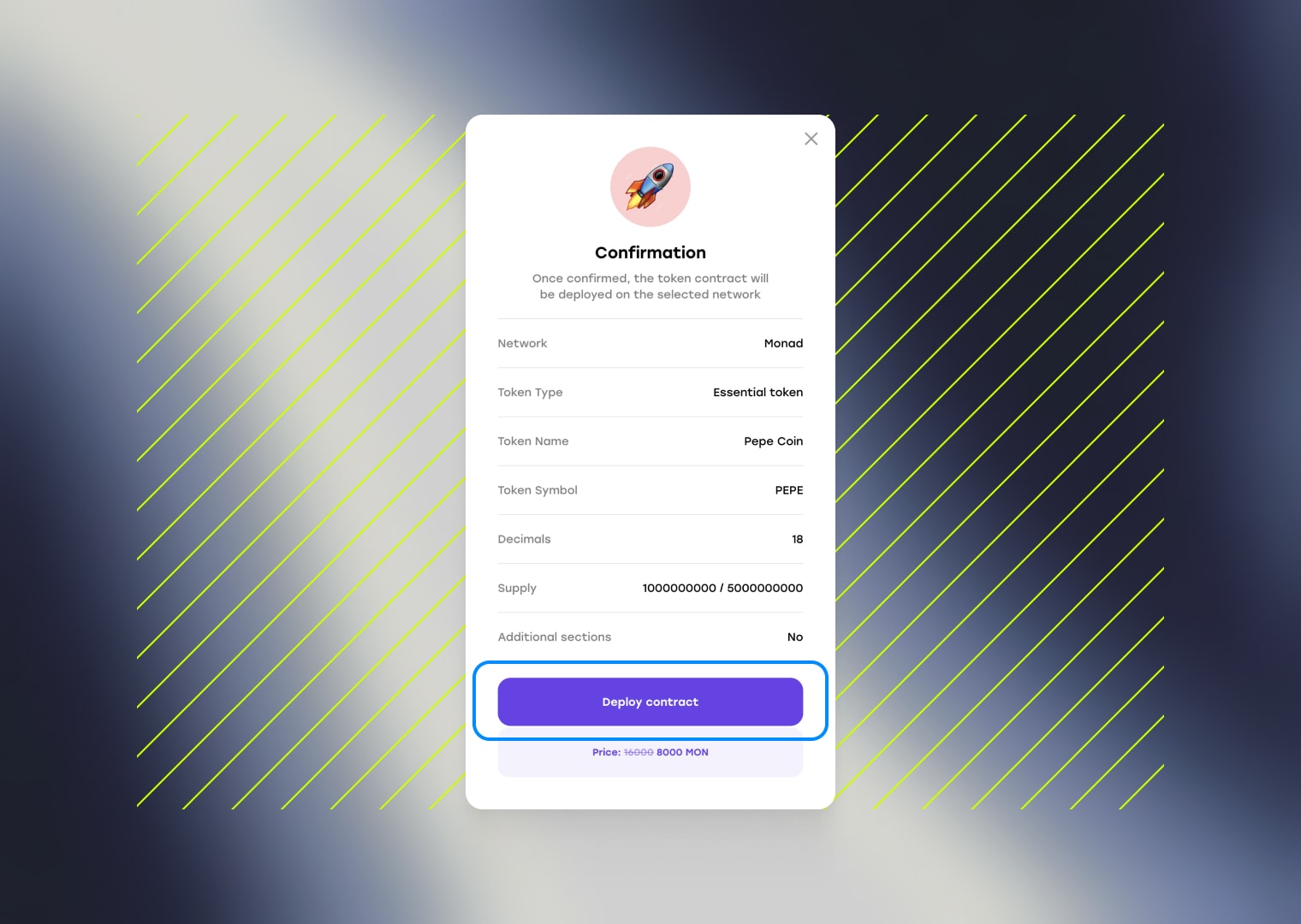 Click “Deploy contract” and confirm the transaction in your wallet