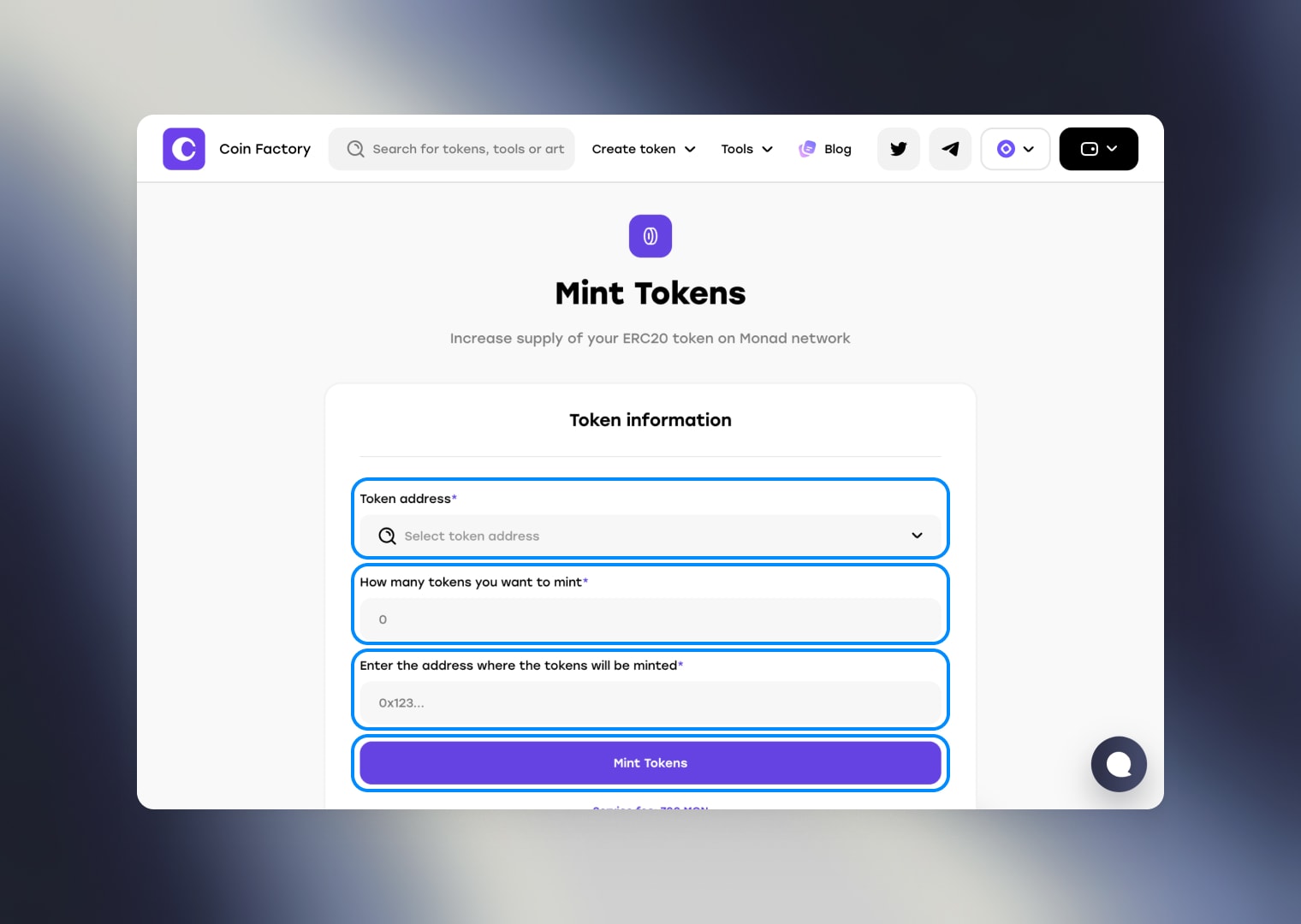 Enter Token Details