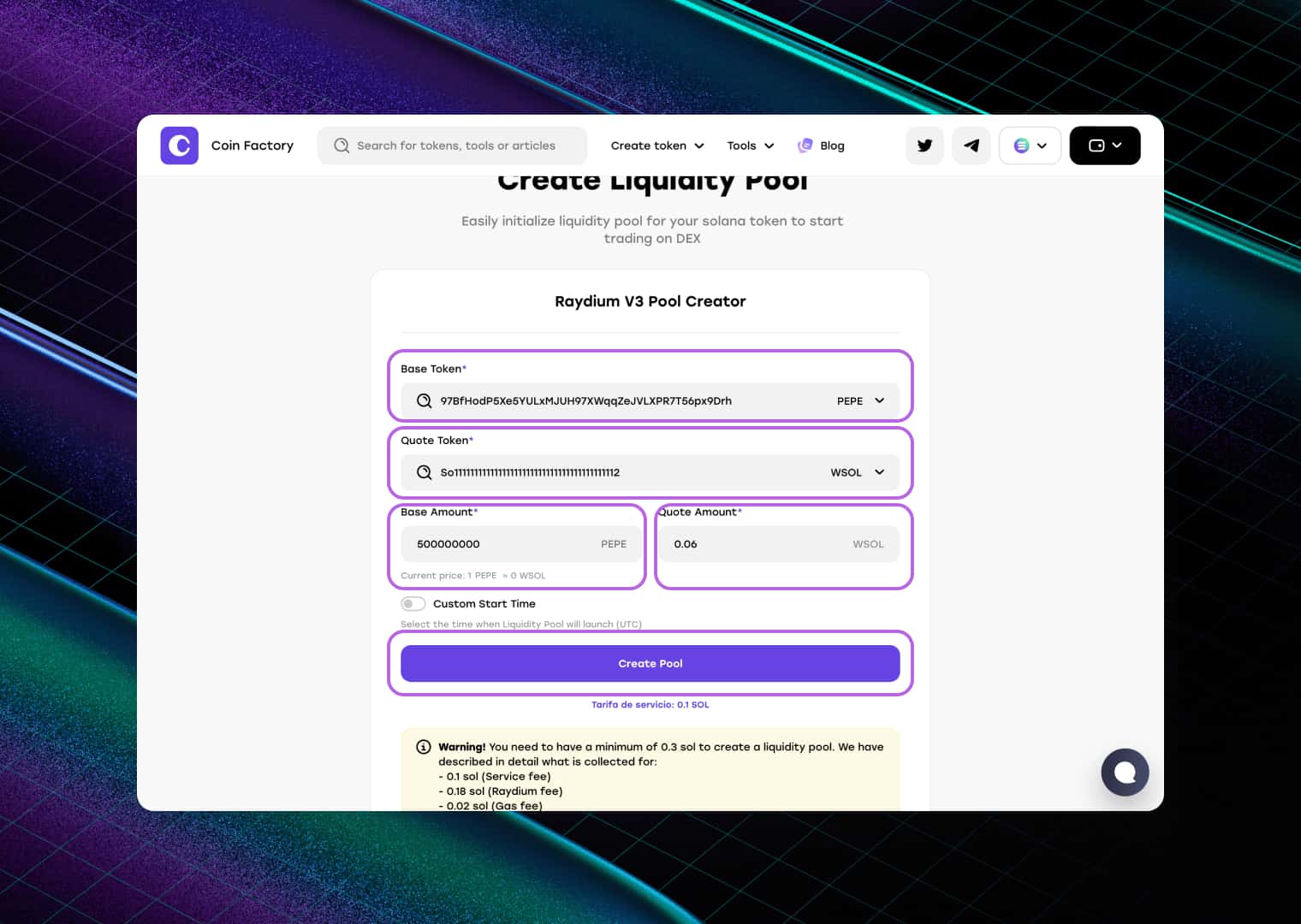 Create a Liquidity Pool