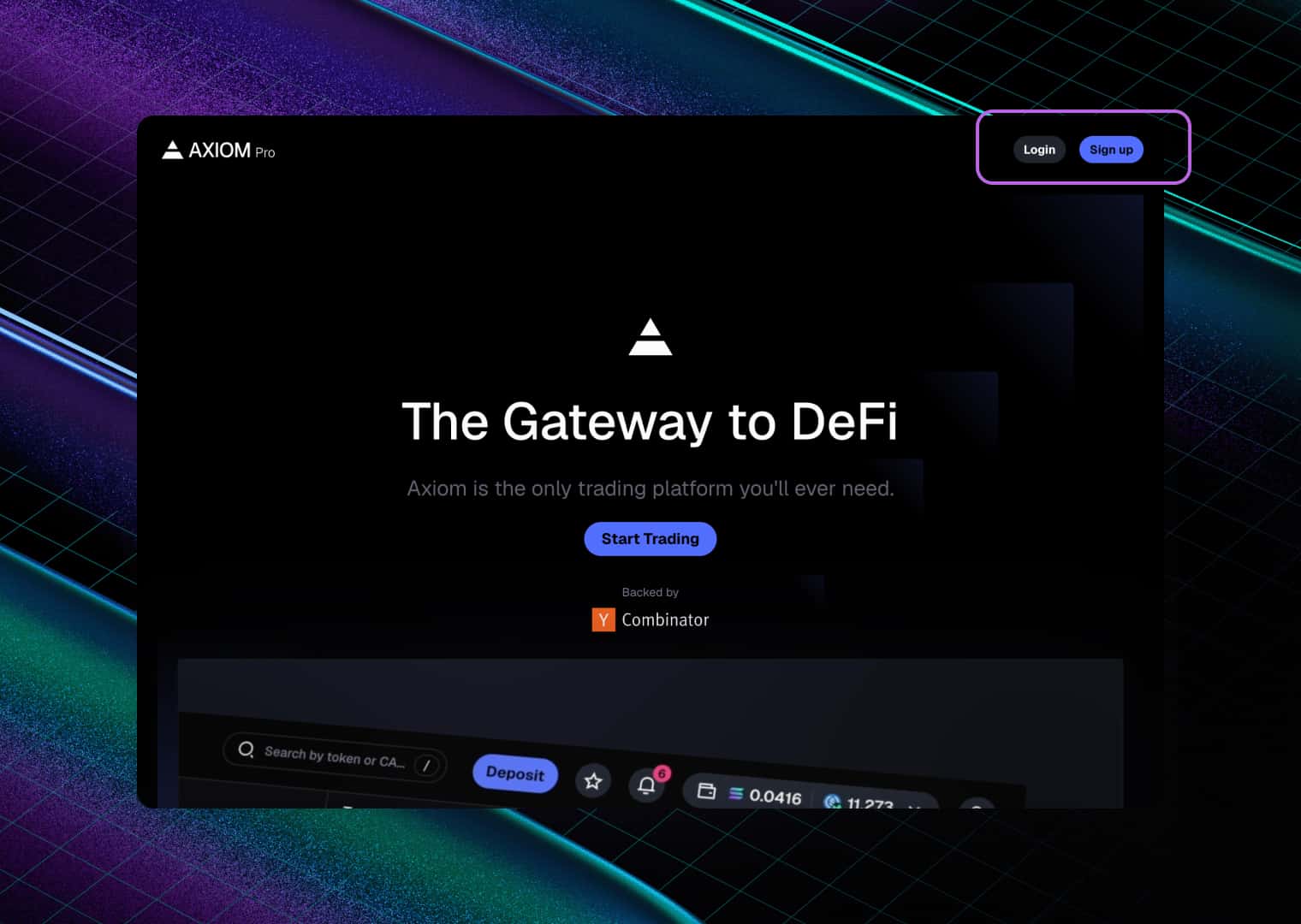 Go to Axiom and connect the same wallet