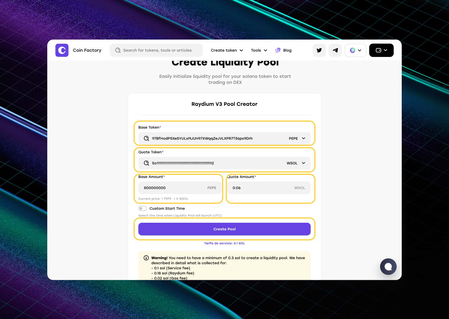 Create a Liquidity Pool