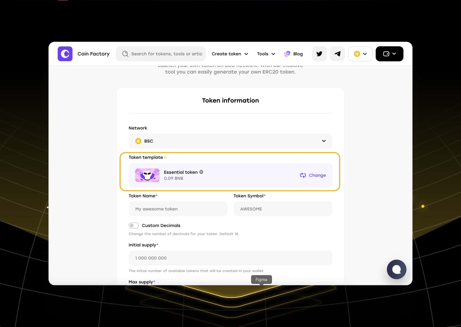 Click to view all token contract templates