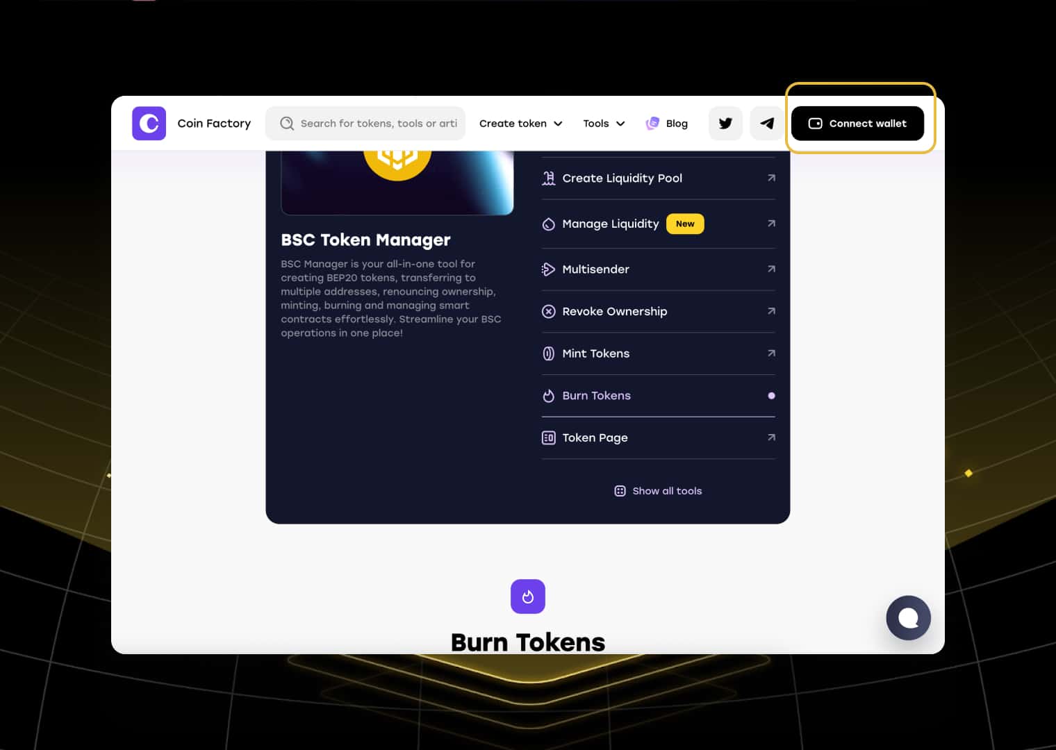 Click the Connect Wallet