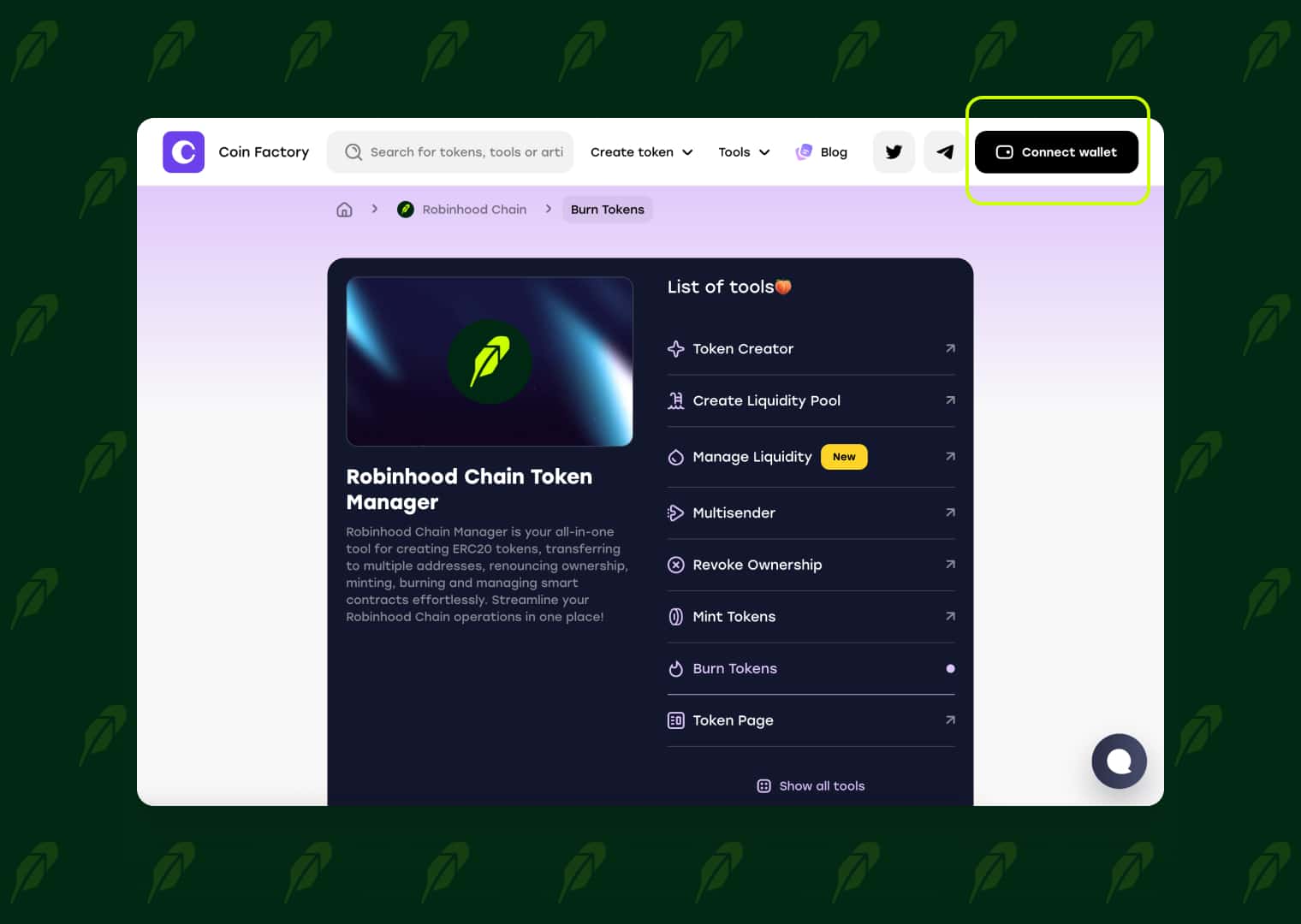 Click Connect wallet button