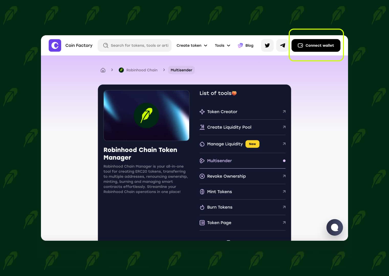 Click Connect wallet button